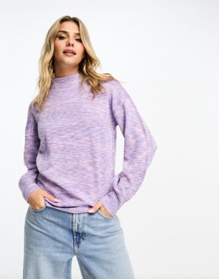 Wednesday's Girl spacedye round neck jumper in blue ombre