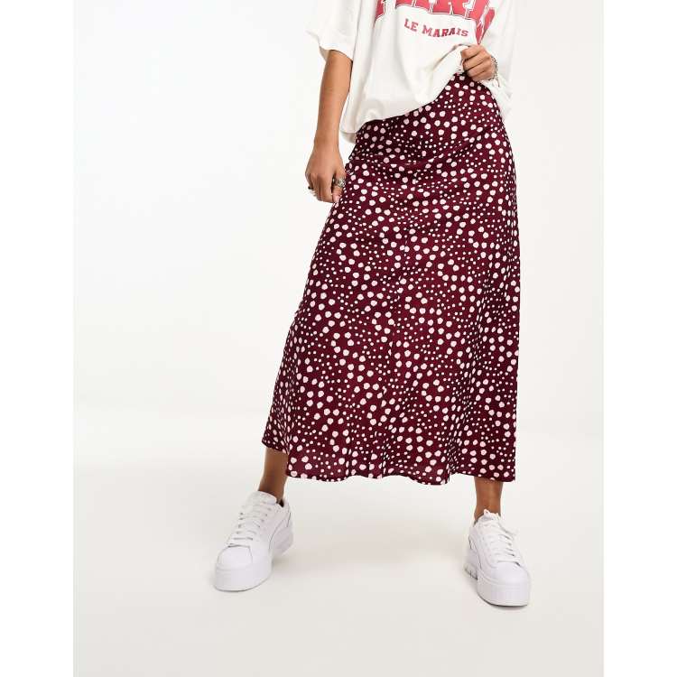 Polka dot shop skirt burgundy