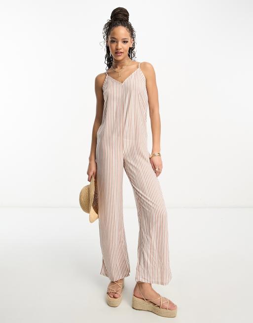 Striped best sale cami jumpsuit