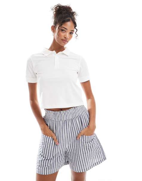 Wednesday's Girl striped shorts in blue - view 1
