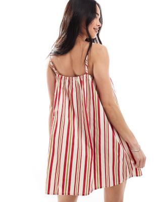 Wednesday's Girl striped smock cami dress in multi