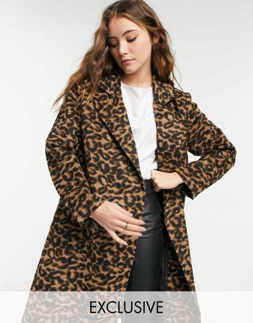 Asos animal print clearance coat