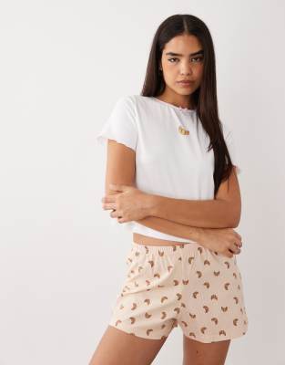 Wednesday's Girl Wednesdays Girl Tee And Short Pajama Set In Pink
