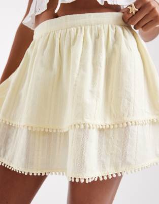 Wednesday's Girl Textured Tiered Mini Skirt