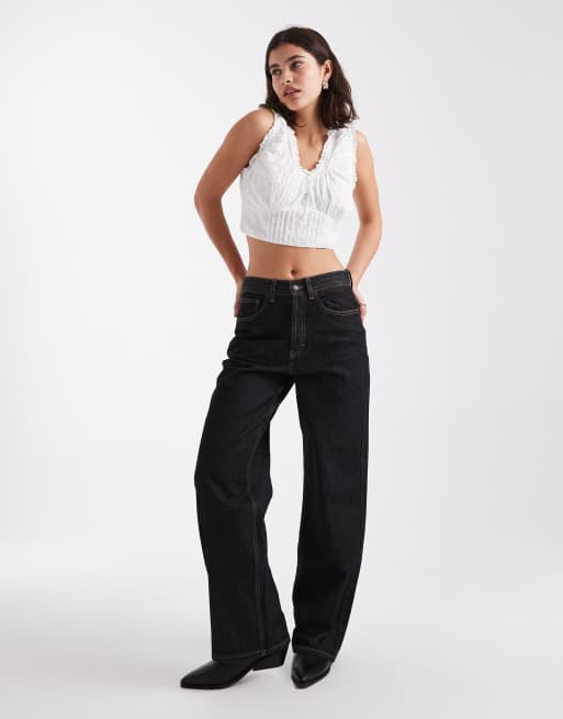 Wednesday's Girl tie front cropped cami in white, 2 of 4
