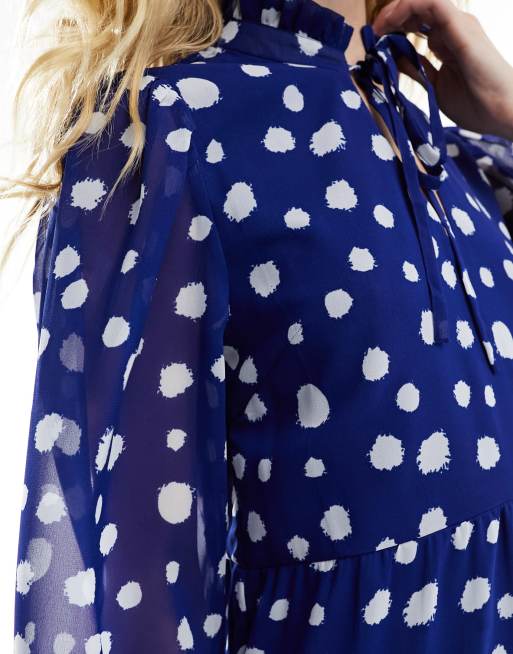 Blue polka dot dress cheap asos