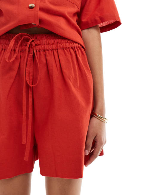 Bright red shorts outlet