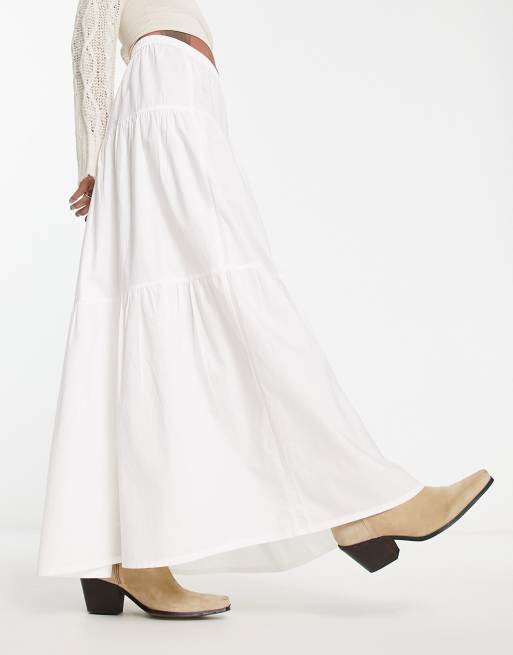 White cotton 2025 maxi skirts cheap