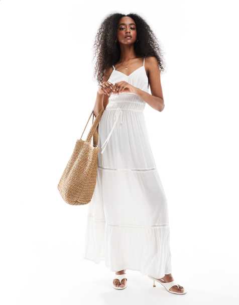 Wednesday's Girl tiered maxi cami dress in white - view 1