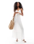 [Wednesday's Girl] Wednesday's Girl tiered maxi cami dress in white S WHITE
