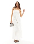 [Wednesday's Girl] Wednesday's Girl tiered midaxi smock dress in white L WHITE