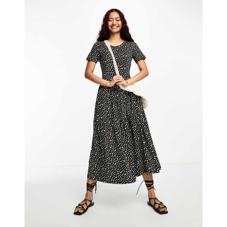 Wednesday's girl midi dress outlet in smudge spot print