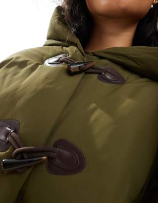 Wednesday's Girl toggle detail cropped jacket in olive ASOS