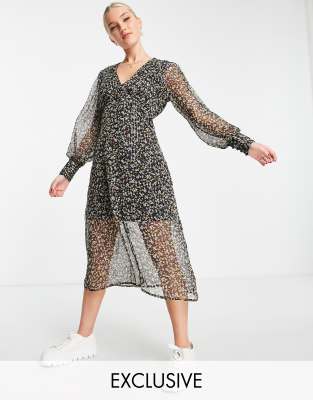 midi ditsy tea dress