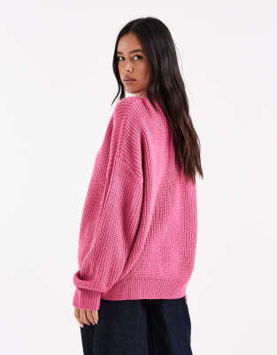 Wednesday's Girl Wednesdays Girl V-neck Sweater In Pink