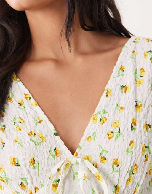 Maxi abito con gale - Stampa giallo/viola - DONNA | H&M IT
