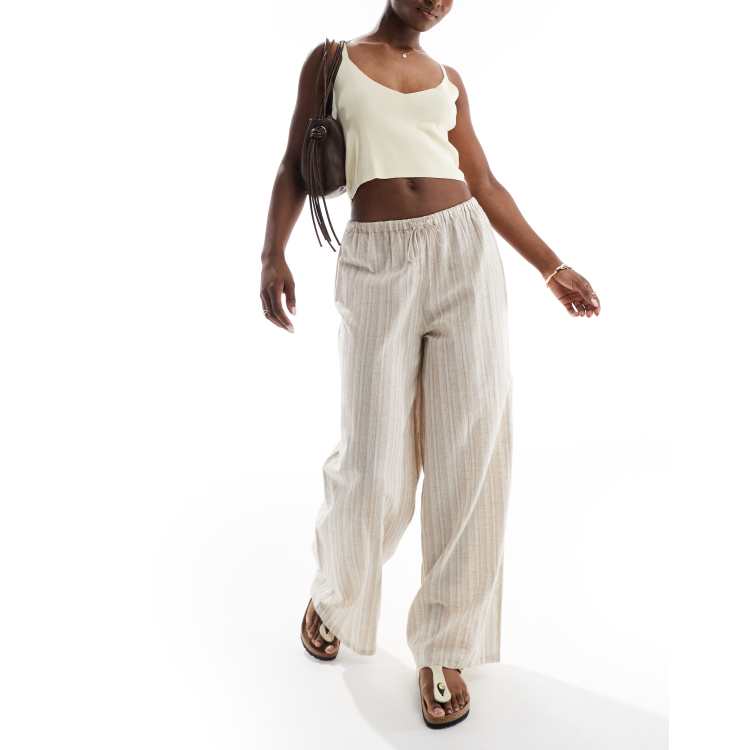 【INCHANT ME】Kinder Linen Wide Banding Pants Cotton Panel Wide Leg Linen Pants by Thom Krom | Shop