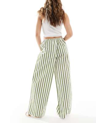 Wednesday's Girl Wide Leg Striped Pants In White