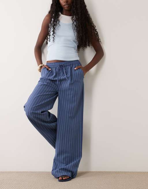 Wednesday's Girl wide leg trouser in blue, 2 of 5