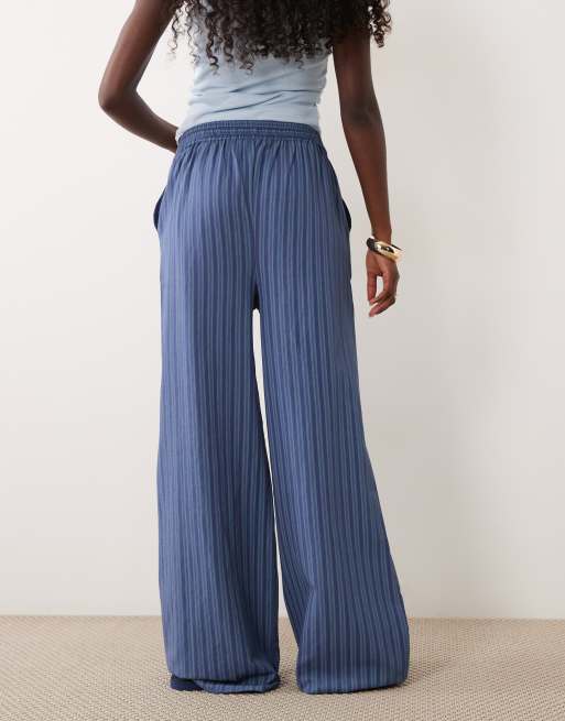 Wednesday's Girl wide leg trouser in blue, 3 of 5