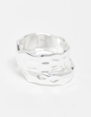 Weekday 2-pack Hammered Rings In Silver