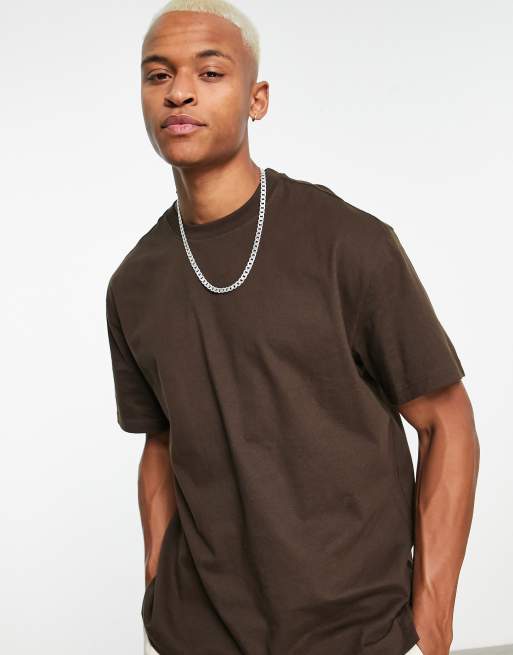 Weekday 2-pack oversized T-shirts in beige and brown | ASOS