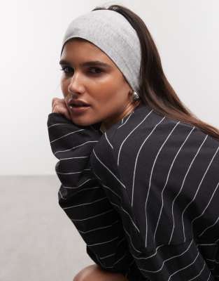 Weekday 2-pack Wide Jersey Headbands In Gray