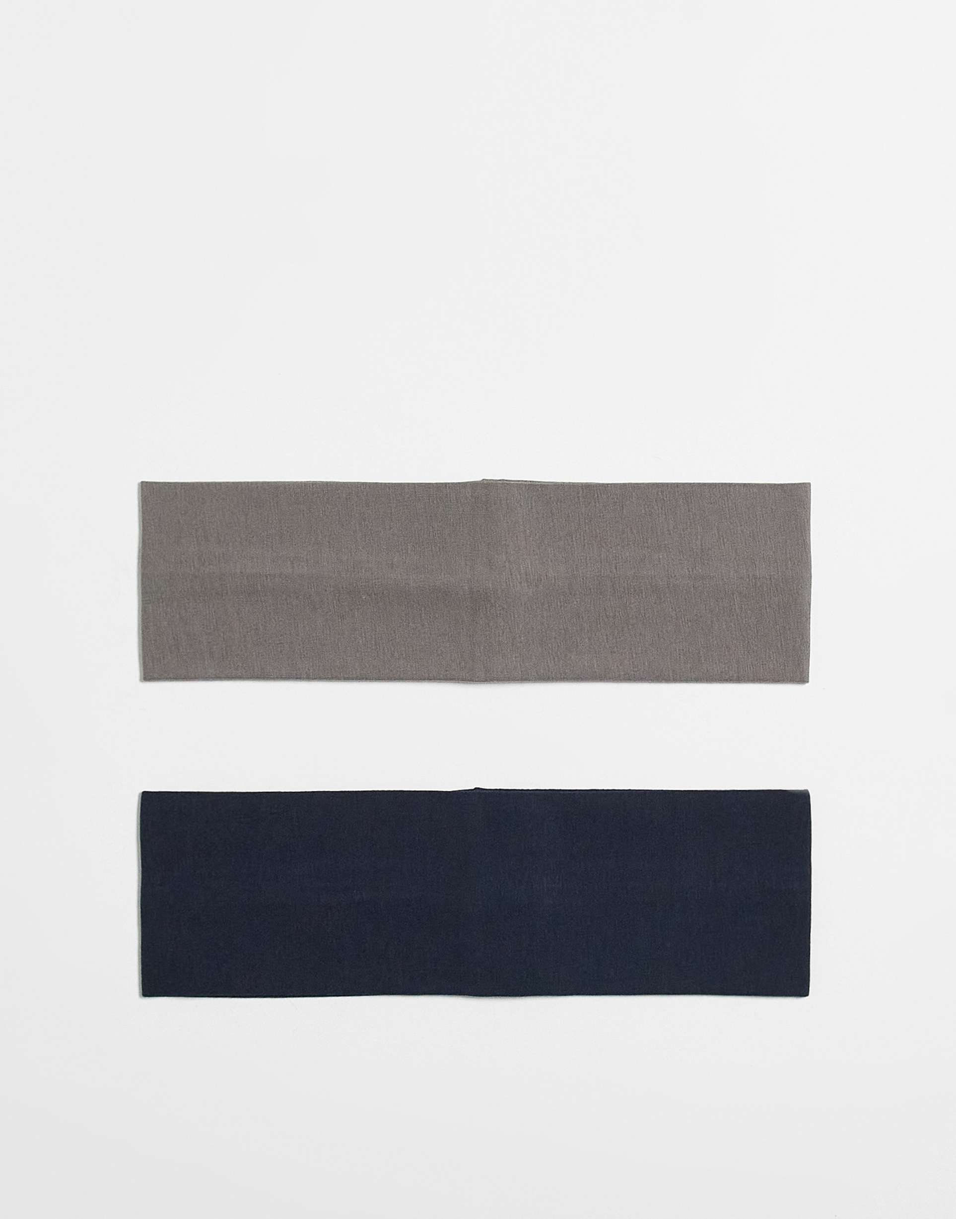 weekday 2-pack wide jersey headbands in navy & dark gray