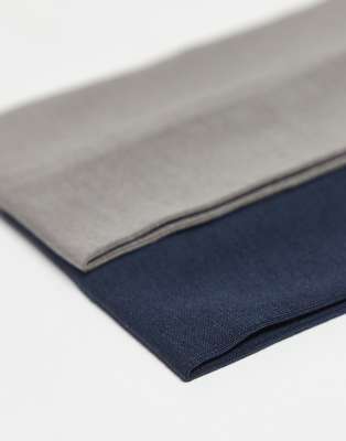 Weekday 2-pack Wide Jersey Headbands In Blue
