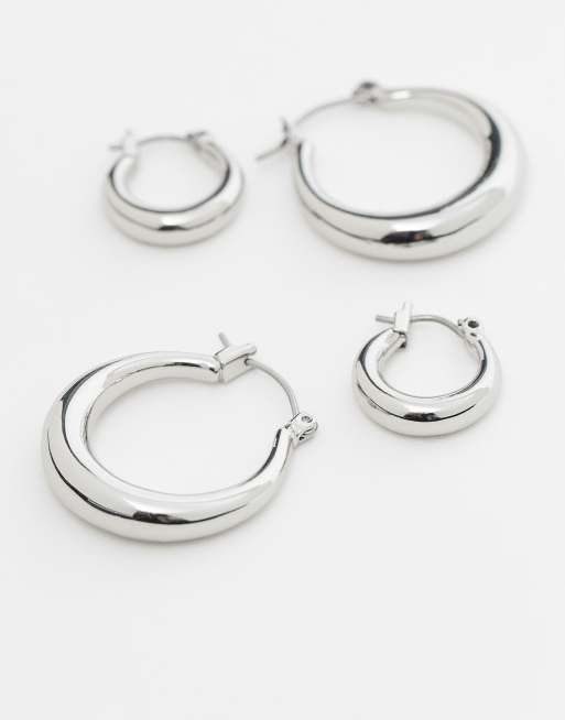 Weekday – 2er-Pack Creolen in Silberoptik, 2 von 3