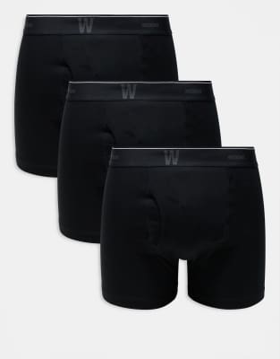 Weekday Weekday 3-pack boxer set with logo waistband in black