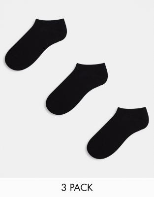 3-pack sneaker socks in black