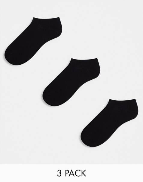 Weekday 3 pack trainer socks in black - view 1
