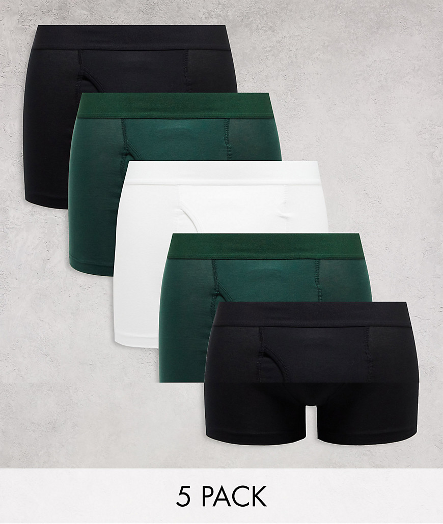 Weekday 5-pack Boxer Briefs In Black Green And White-multi
