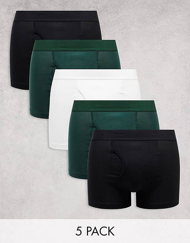 Weekday - 5-pack boxer briefs in black green and white