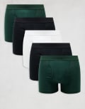 [Weekday] Weekday 5 pack boxer briefs in black green and white S Black green & white