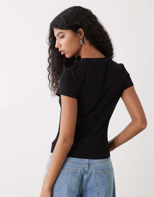Weekday 90s baby tee in black, 3 of 4