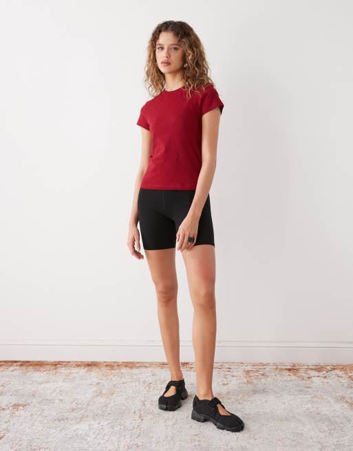 Weekday 90s baby tee in cherry exclusive to ASOS, 2 of 4