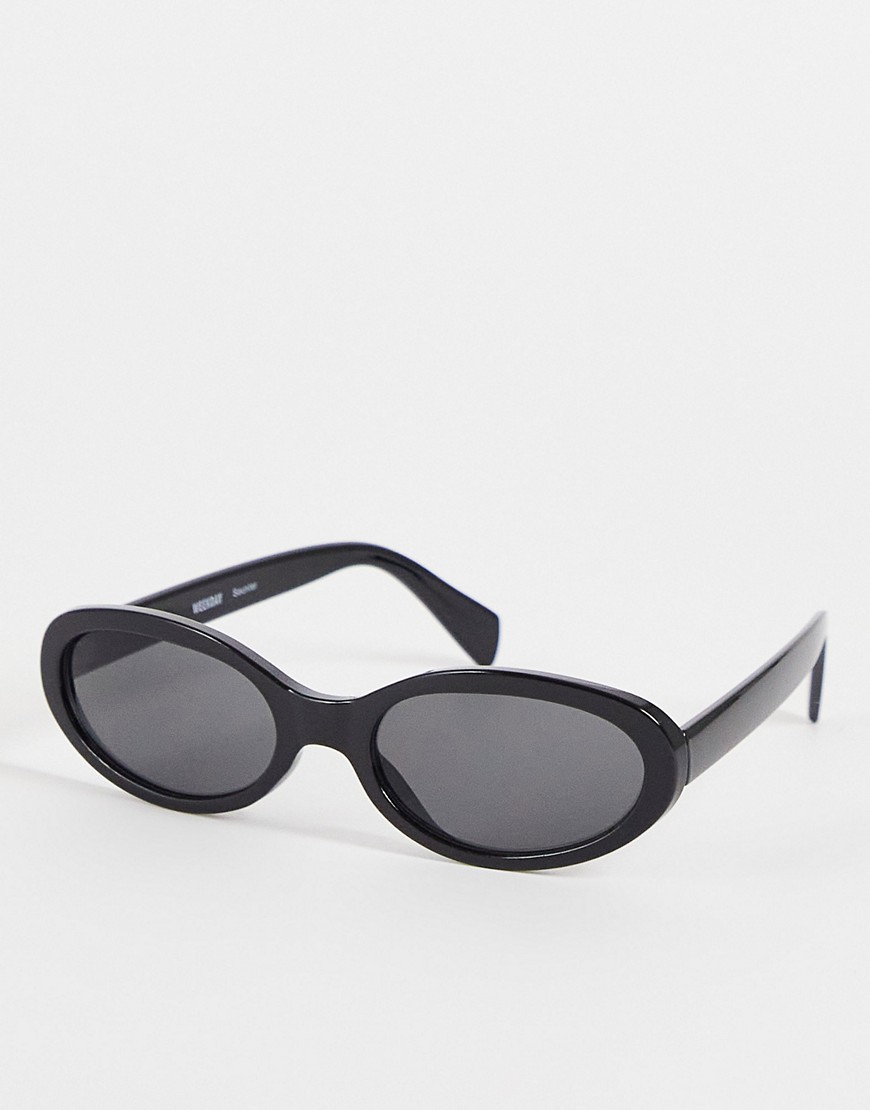Weekday 90's oval sunglasses in black