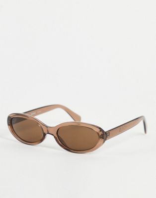 Weekday 90's oval sunglasses in brown