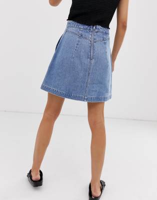 Weekday A-line denim skirt in blue | ASOS