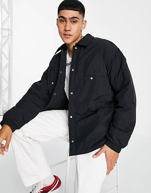Weekday Aaron nylon jacket in black