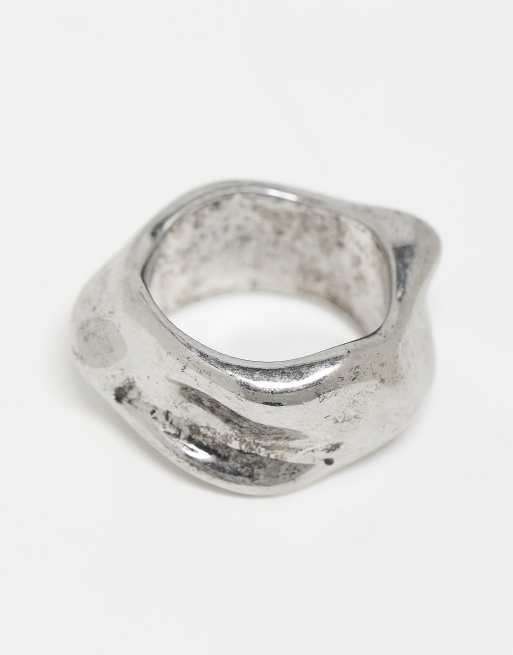 Weekday abstract chunky ring in silver | ASOS