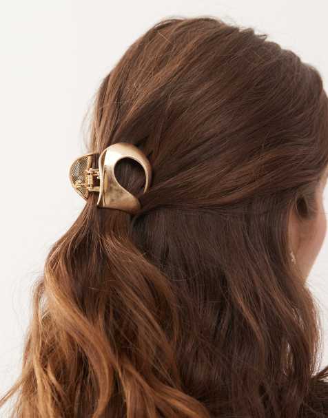 Weekday abstract hair claw clip in gold - view 1