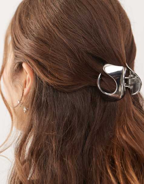 Weekday abstract hair claw clip in silver - view 1