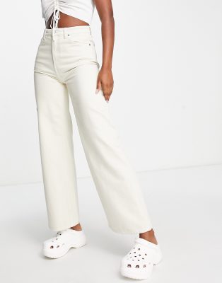 high waisted white denim