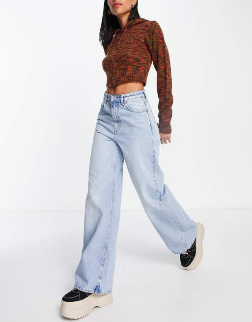 Weekday Ace high waist jeans light stone wash blue ASOS