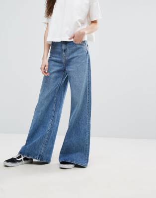 wide denim trousers