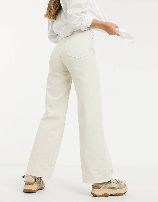 Weekday Ace organic cotton wide-legged jeans in tinted ecru