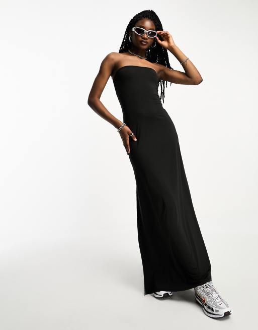 Weekday Act maxi tube dress in black